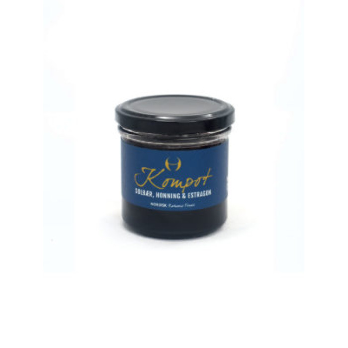 Kompot med solbær, honning & estragon